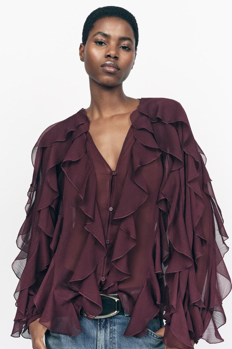 Romantic Leisure Style Ruffle Blouse
