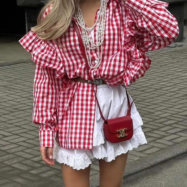 Sweet Countryside Red and White Gingham Shirt