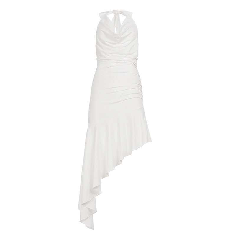 Night Out Cool Halter Asymmetric Bodycon Dress
