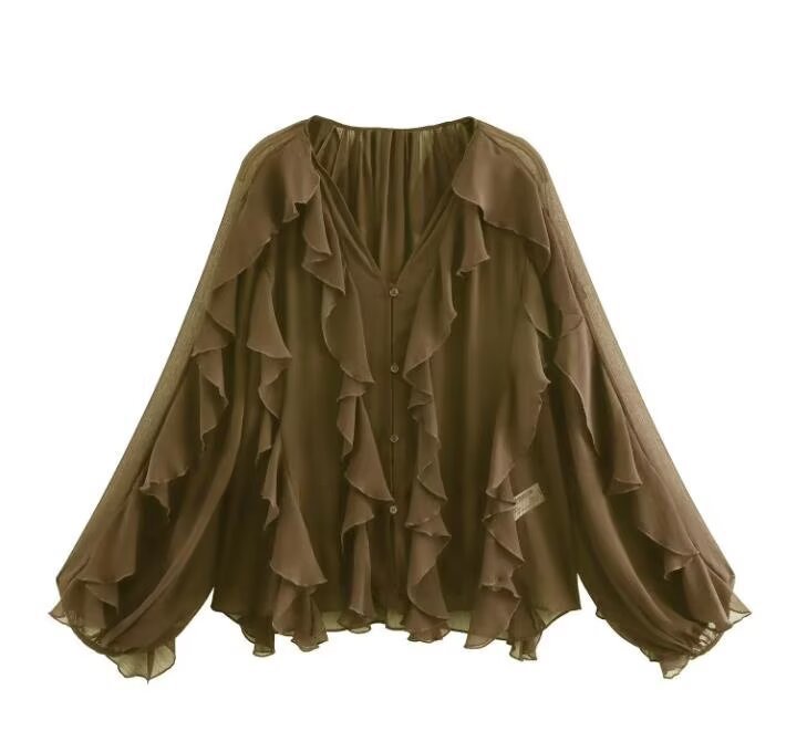 Romantic Leisure Style Ruffle Blouse