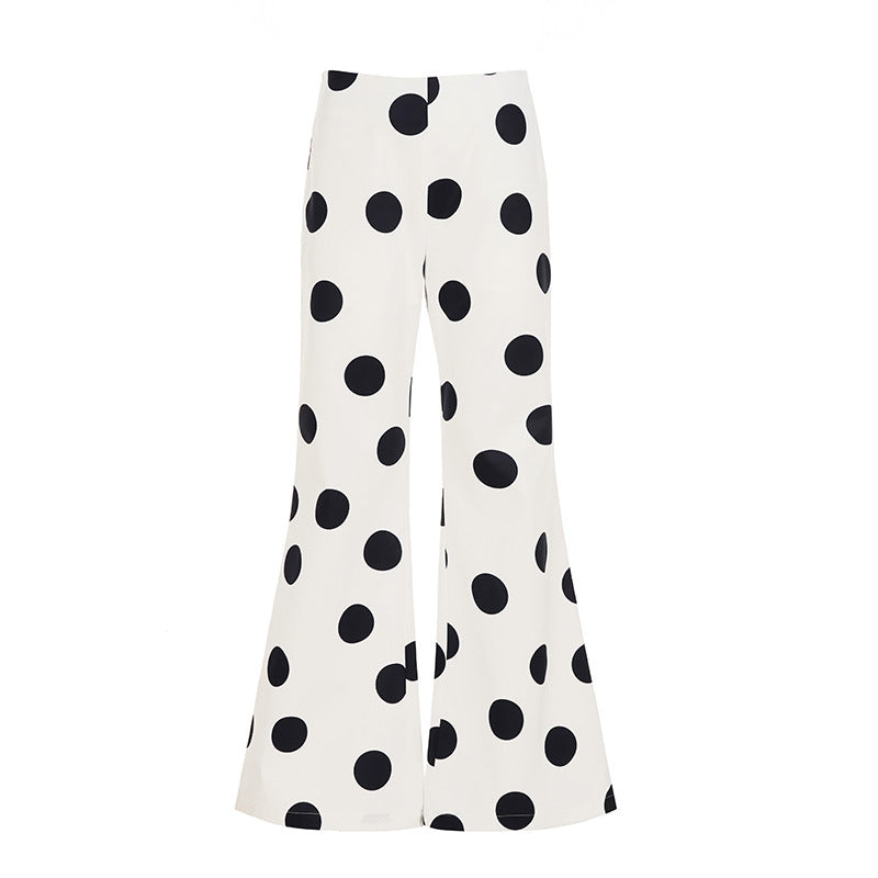 Casual Retro Stylish Polka Dot Flare Pants