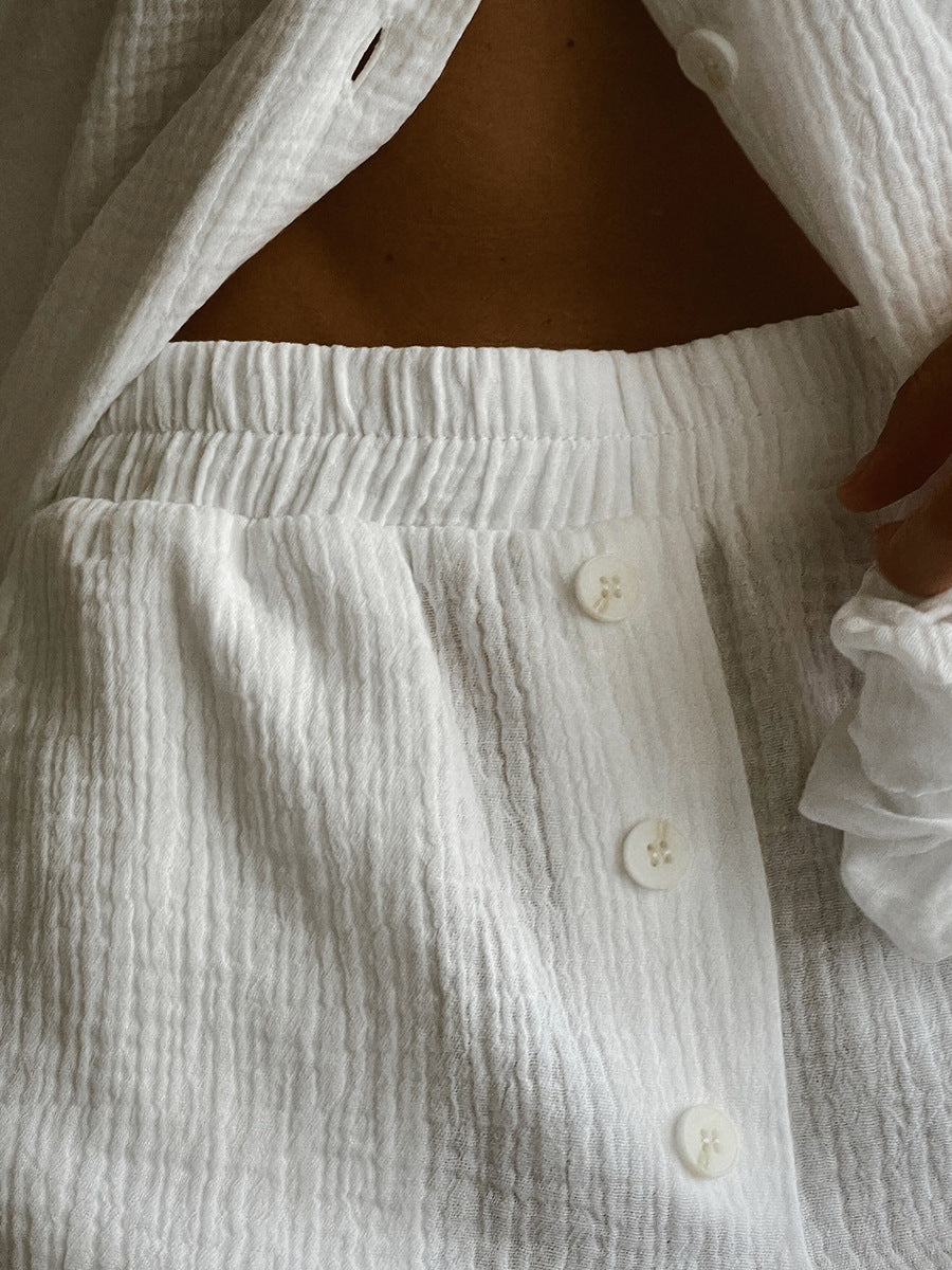 Cozy Home White Lounge Two Piece Set