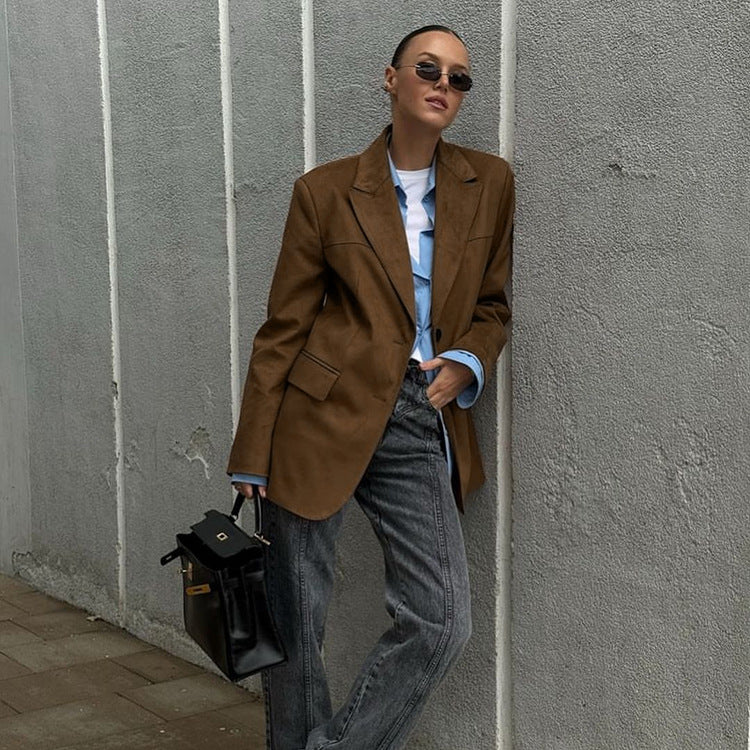 Classic Business Brown Suit Jacket