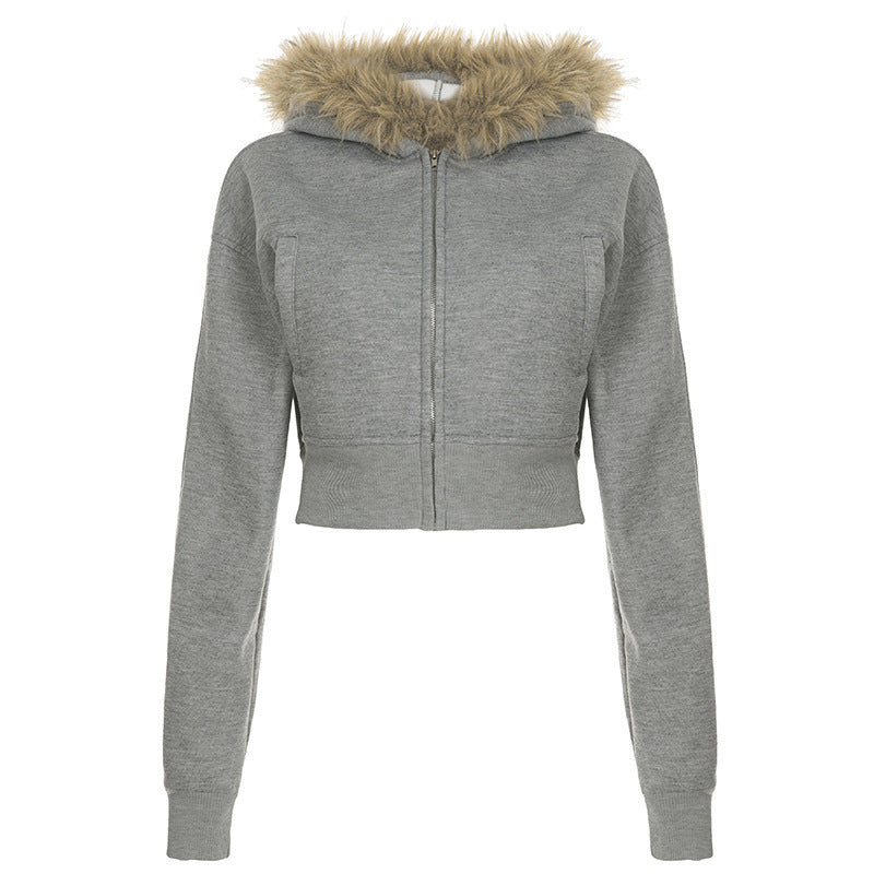 Night Outing Cool Fur Collar Jacket