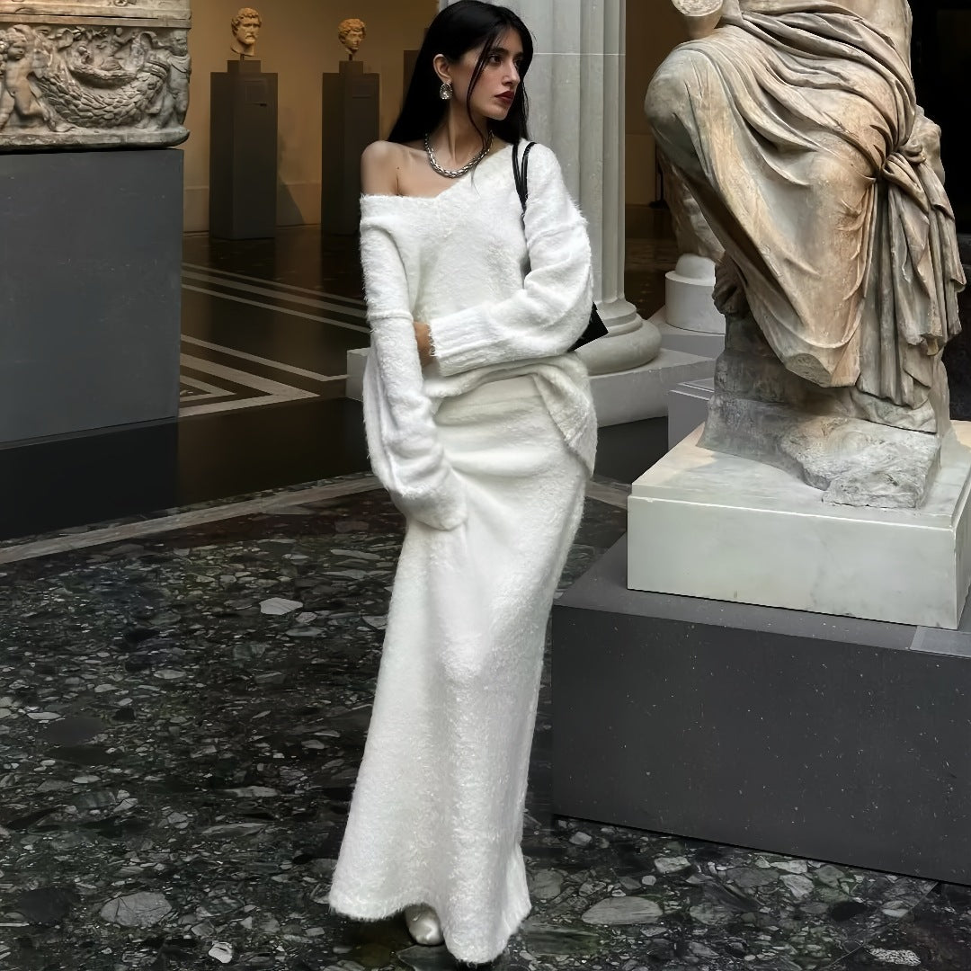 Tenue deux pièces blanche noble artistique d'hiver