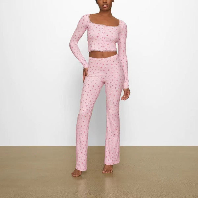 Indoor Cozy Comfortable Pajama Flare Pants