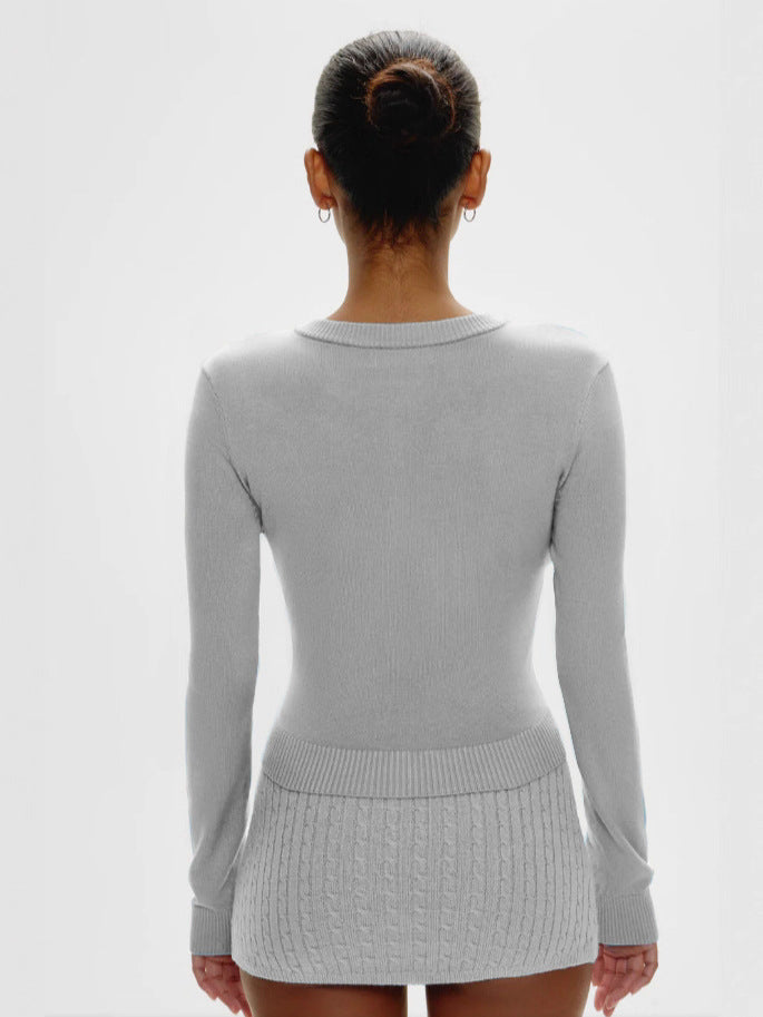 Minimal Gray Knit Top