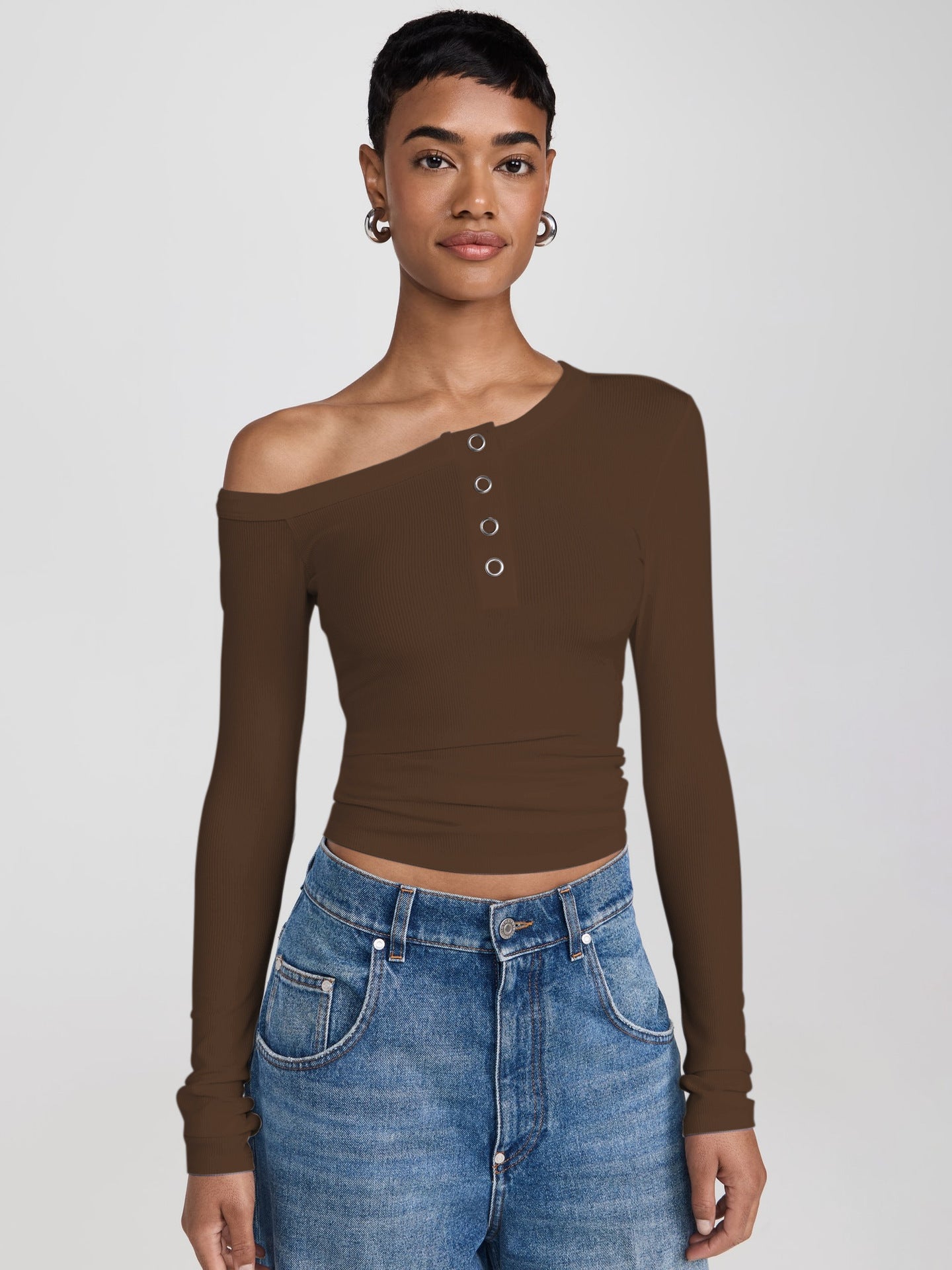 Street Individual Stylish Off-Shoulder Top