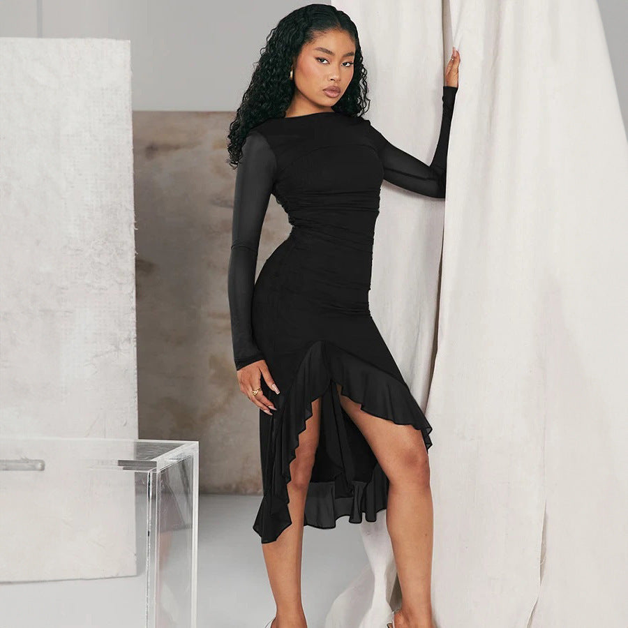Date Sexy bezauberndes Kleid mit asymmetrischem Saum