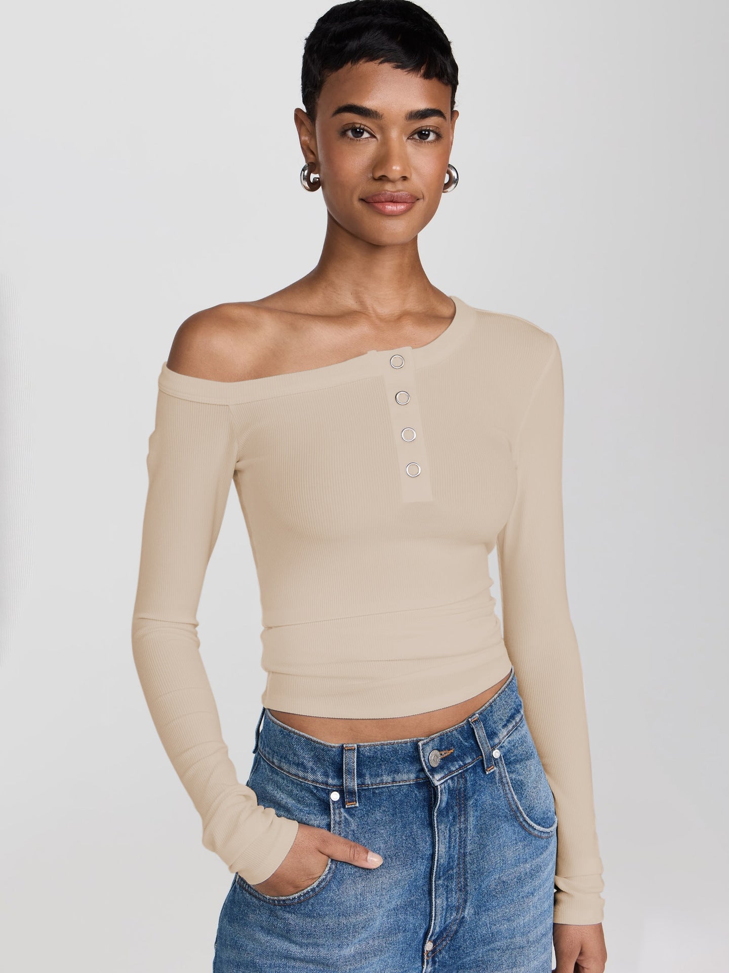 Street Individual Stylish Off-Shoulder Top