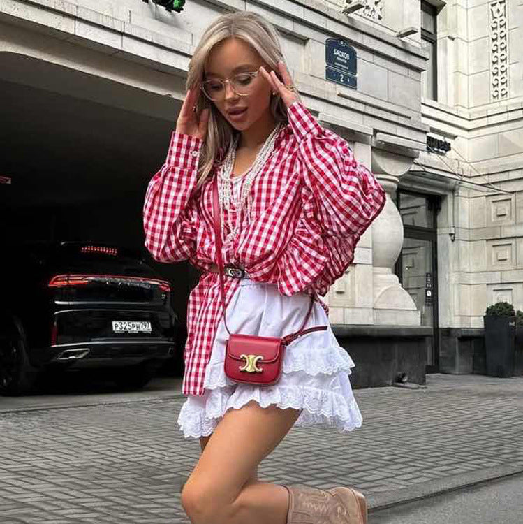 Sweet Countryside Red and White Gingham Shirt