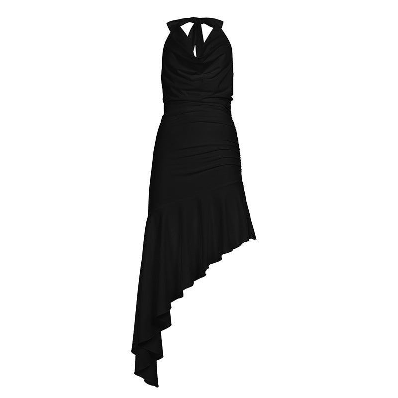 Night Out Cool Halter Asymmetric Bodycon Dress