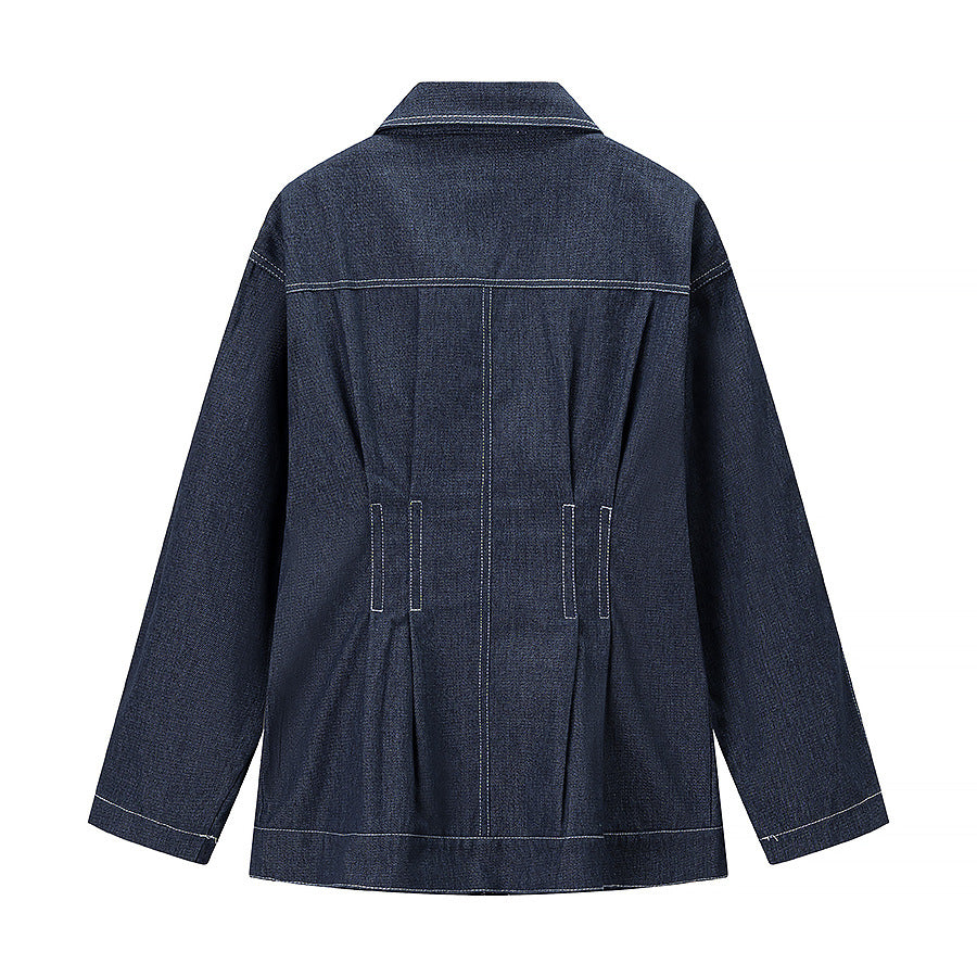 Veste en jean ajustée à la taille, tendance et tendance