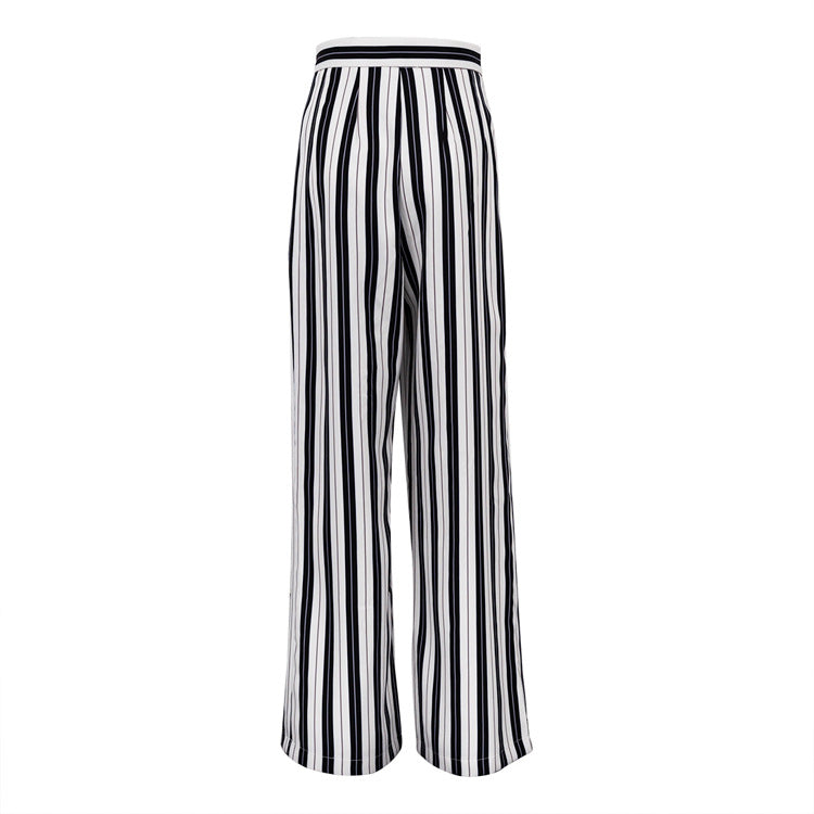 Pantalon large à rayures élégant et tendance