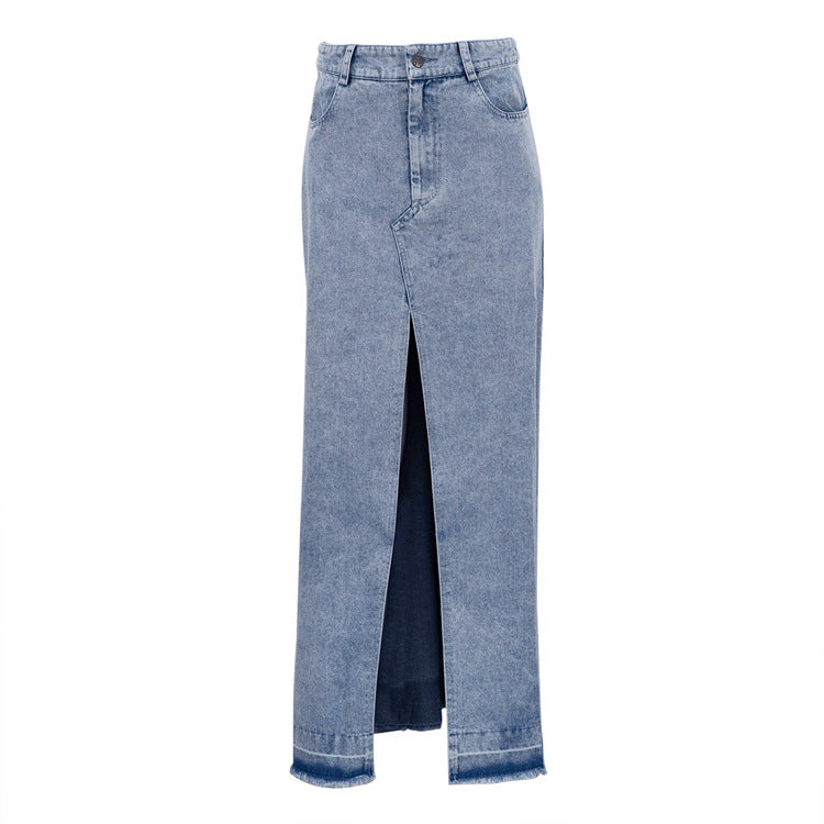 Jupe en jean fendue style urbain cool