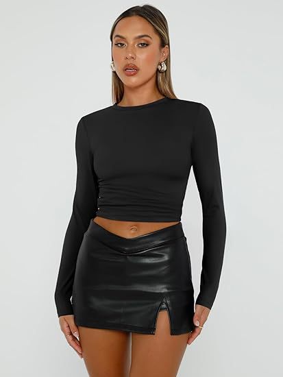 Street Trend Black Fitted Longsleeve Top