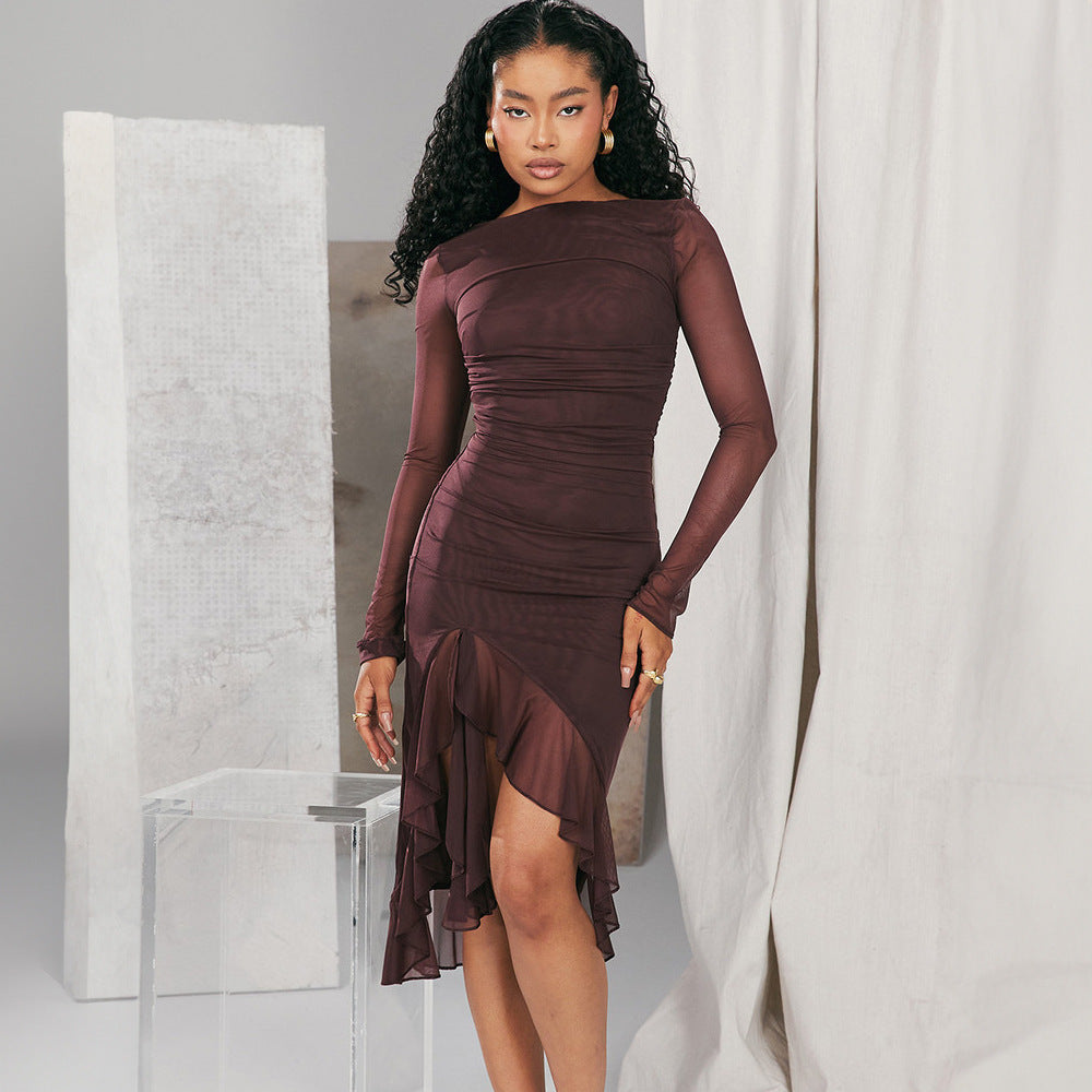 Date Sexy bezauberndes Kleid mit asymmetrischem Saum