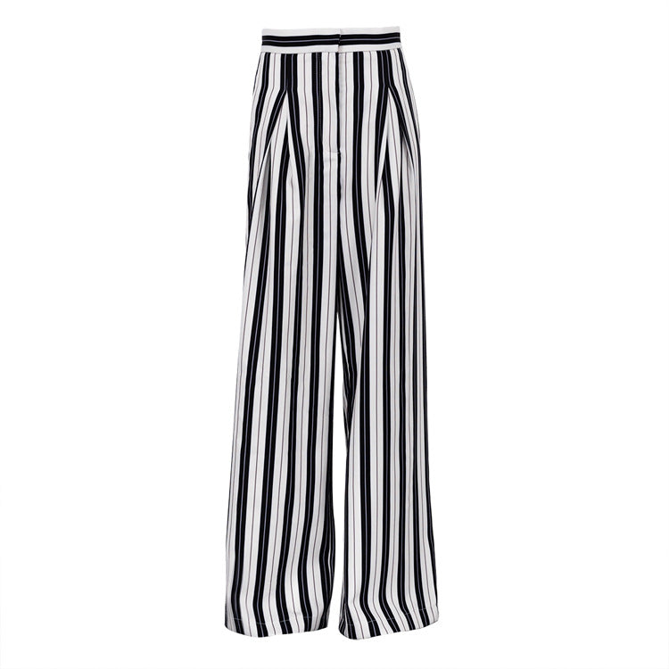 Pantalon large à rayures élégant et tendance