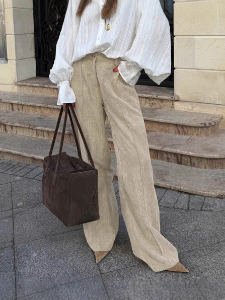 Casual Winter Corduroy Flare Pants
