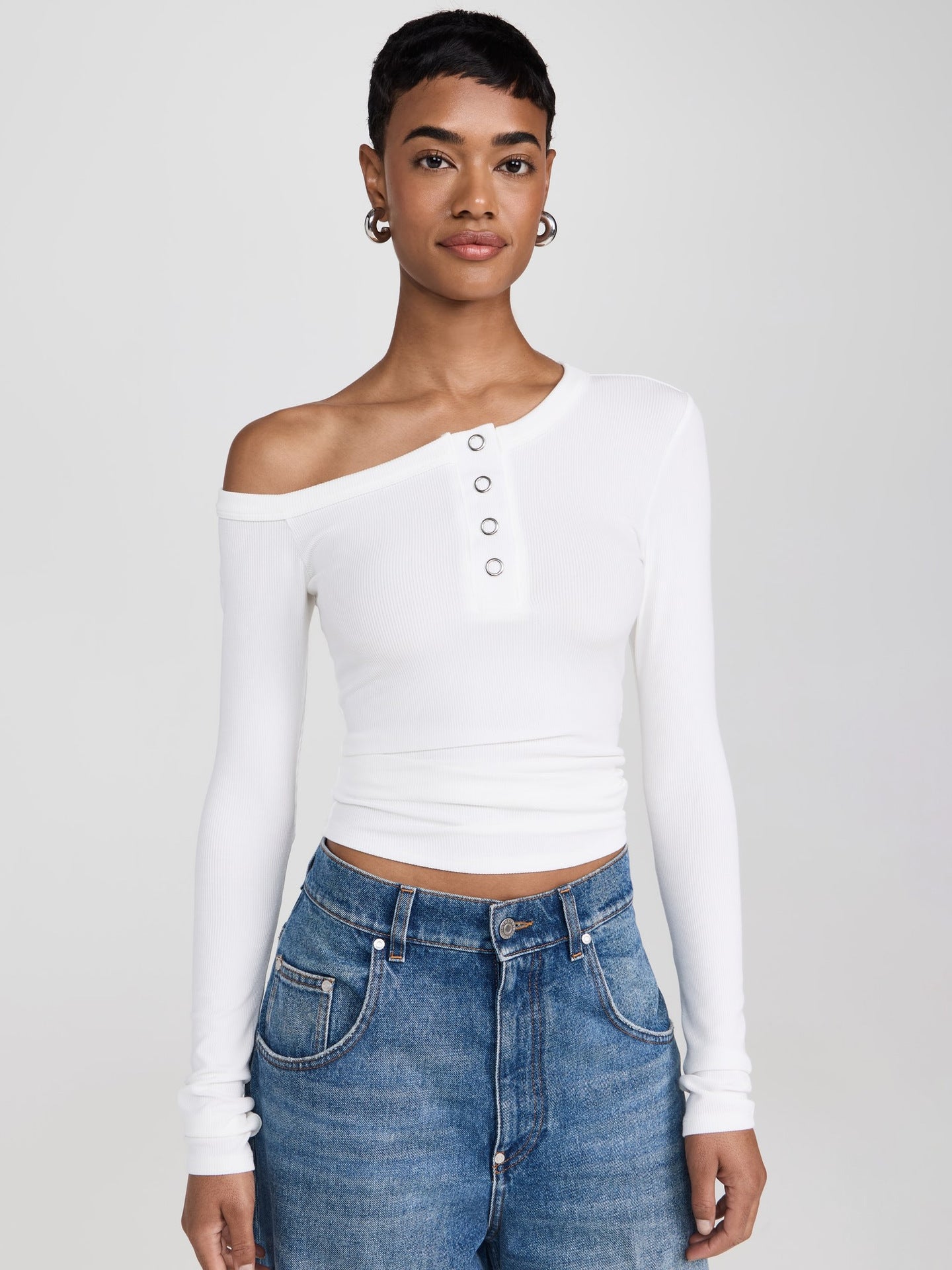 Street Individual Stylish Off-Shoulder Top