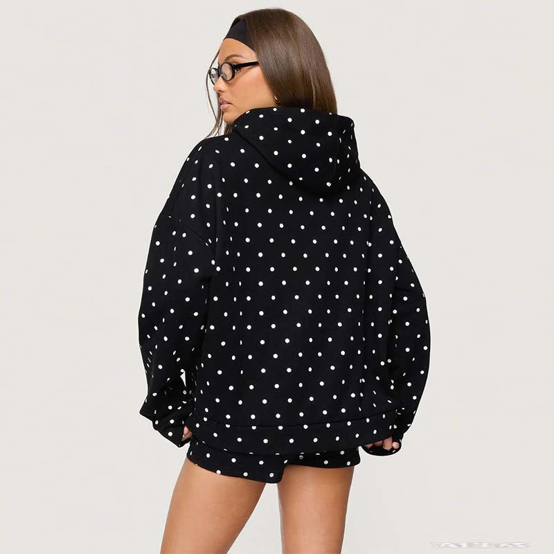 Breezy Daytime Polka Dot Hooded Set