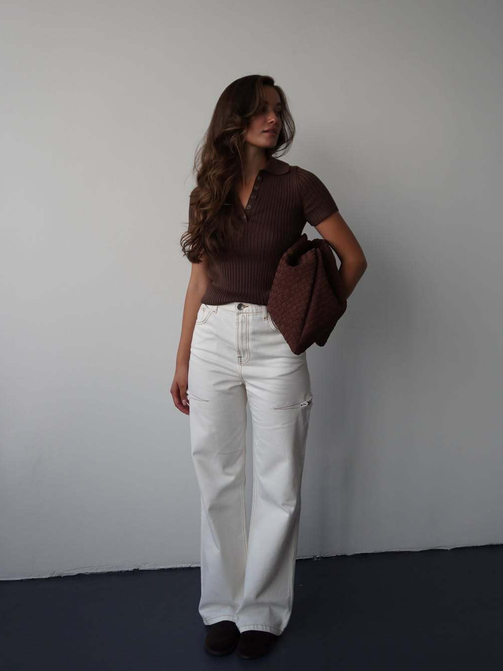 Simple Casual Ripped White Jeans