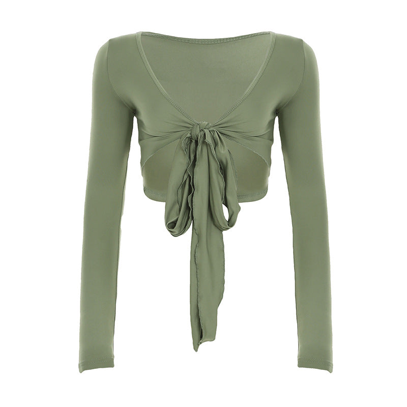 Night Out Bold Tie-front Long Sleeve Top