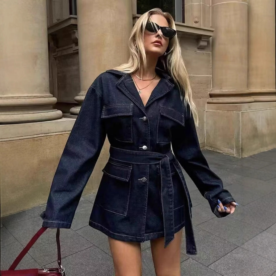 Veste en jean décontractée et élégante style streetwear