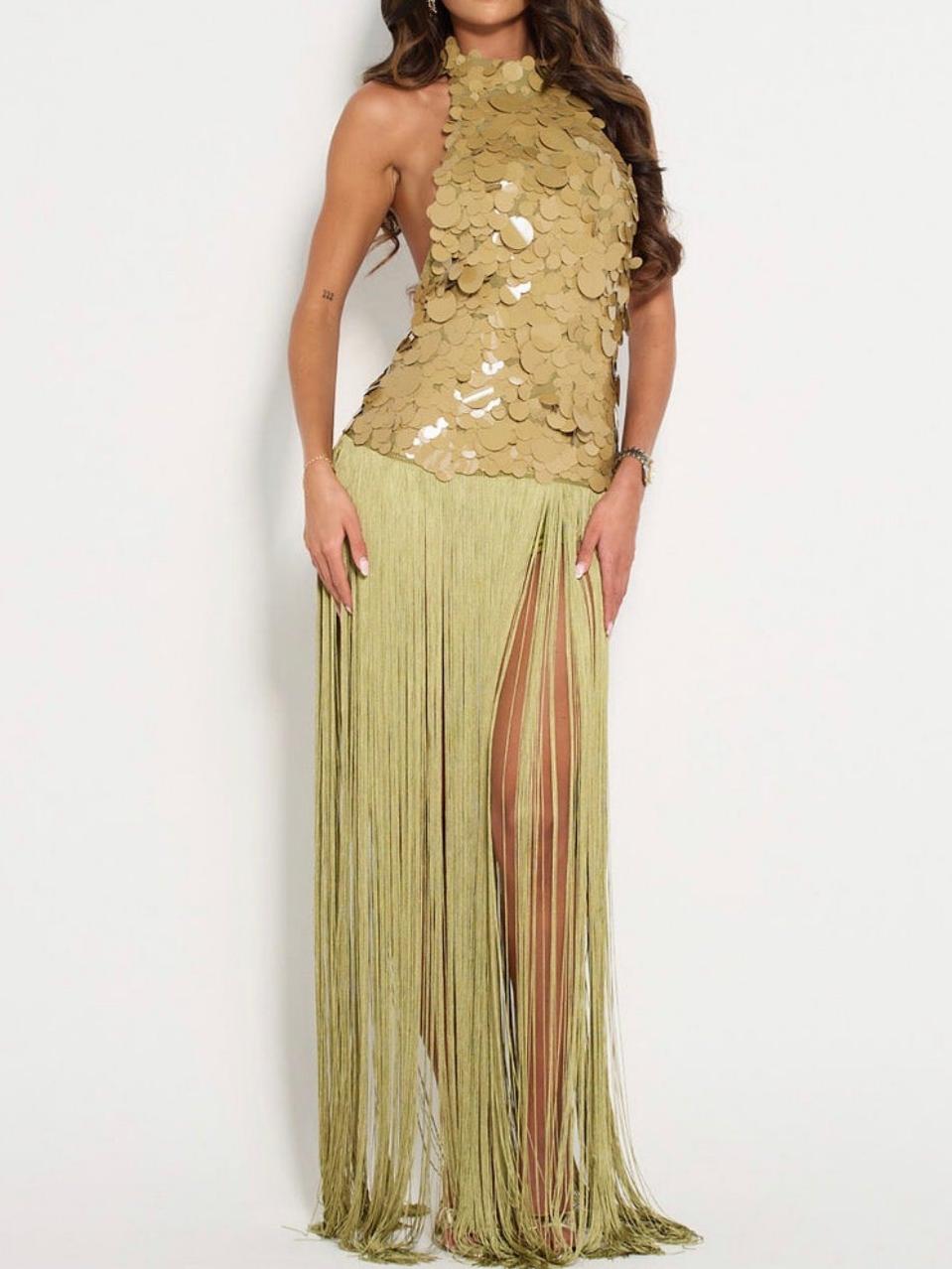 Sequin Fringed Dress