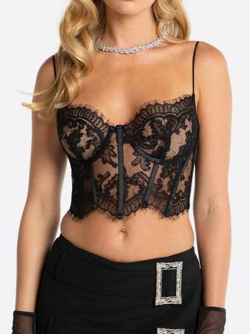 Audrina Lace Top (Black)