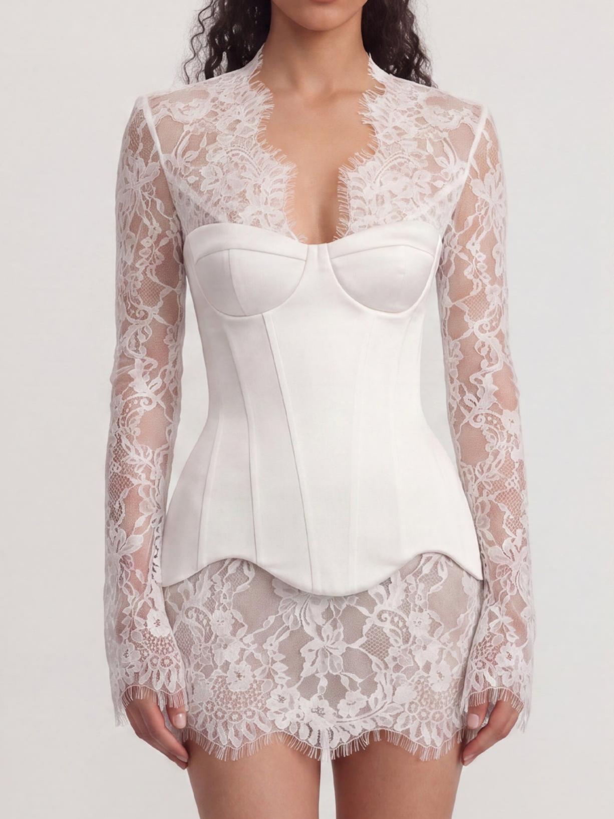 Angelina Lace Mini Dress With Corset