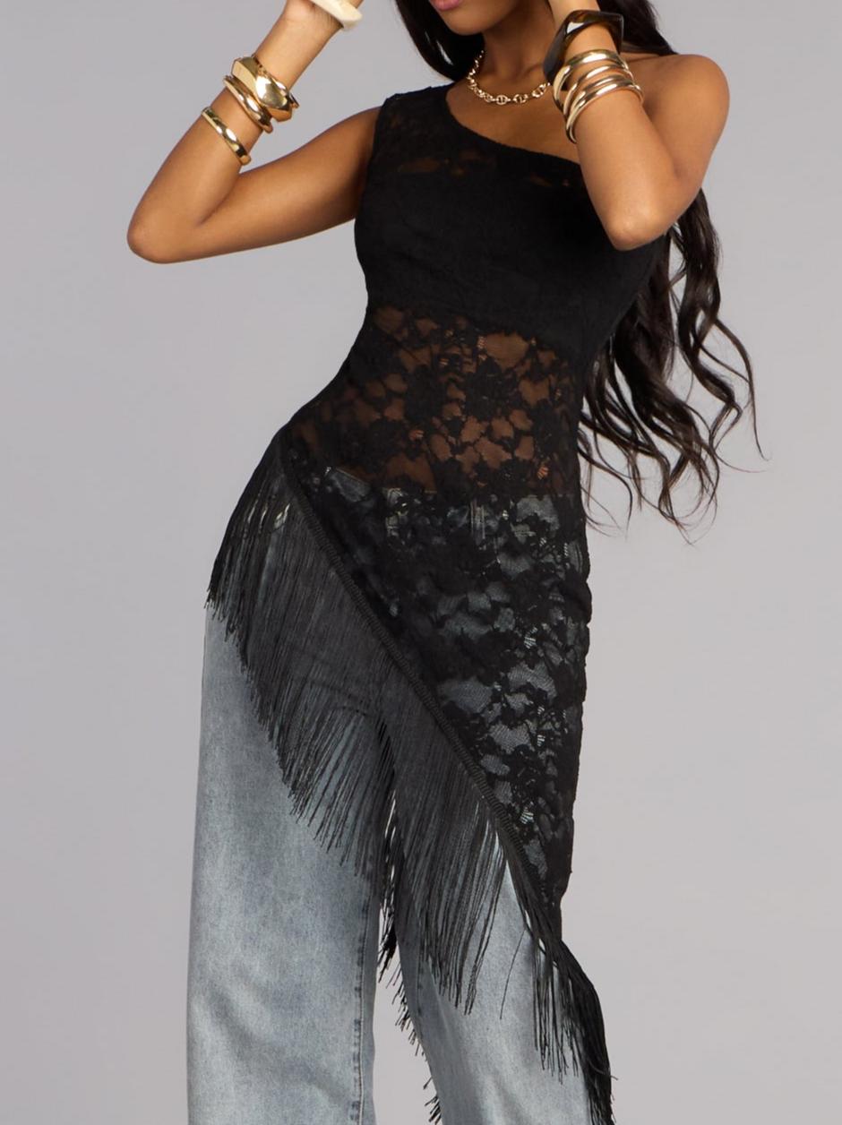 Festival Ready Lace Fringe Top
