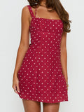 Kourtnae Halter Mini Dress Red Polka Dot