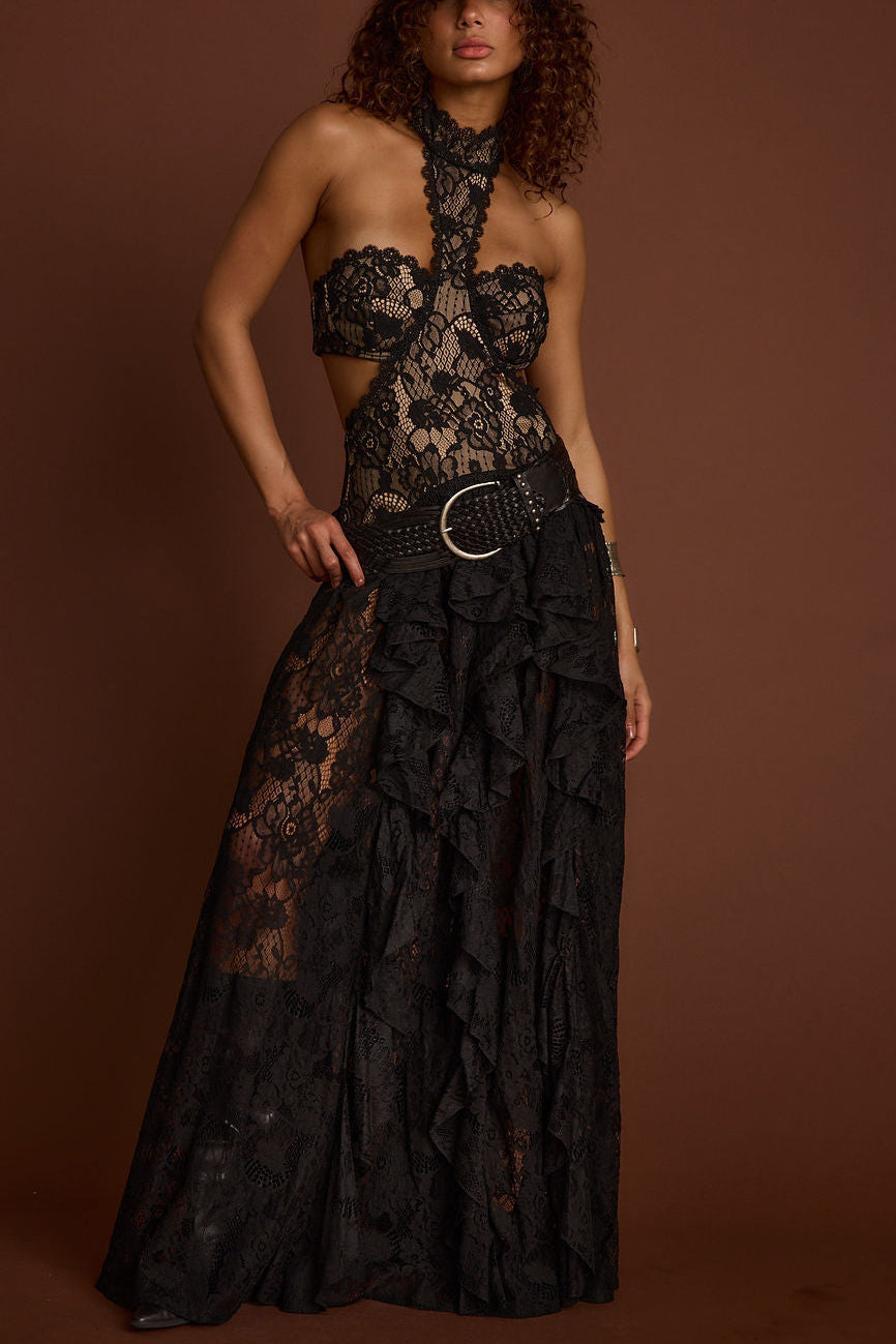 Princesa Lace Drop Waist Maxi Dress
