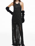 Sequin Detail Fringe Dress