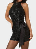 Sequin Halter Romper