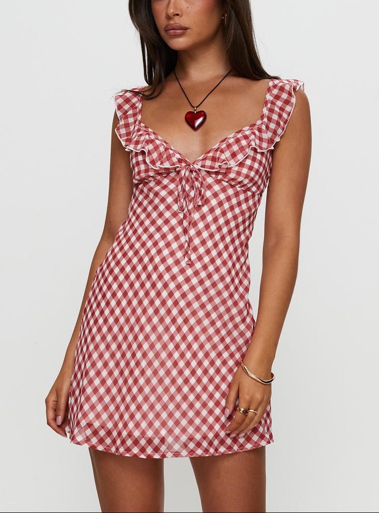 Rosalie Gingham Ruffle Mini Dress