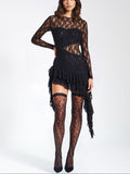 Omaira  Lace Ruffle Dress