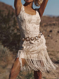 Ophelia Gold Fringe Mini Dress