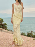 Floral Lace Fringe-Trim Set
