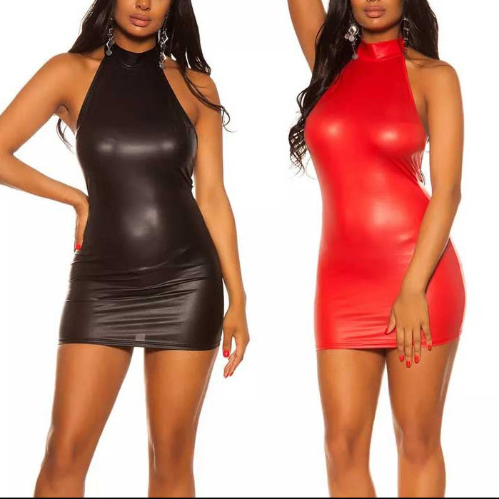 Bold Halter Bodycon Mini Dress