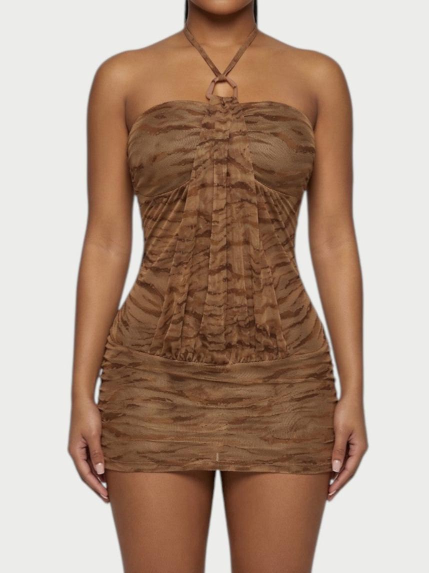 Vivi Halter Ring Bodycon Mini Dress