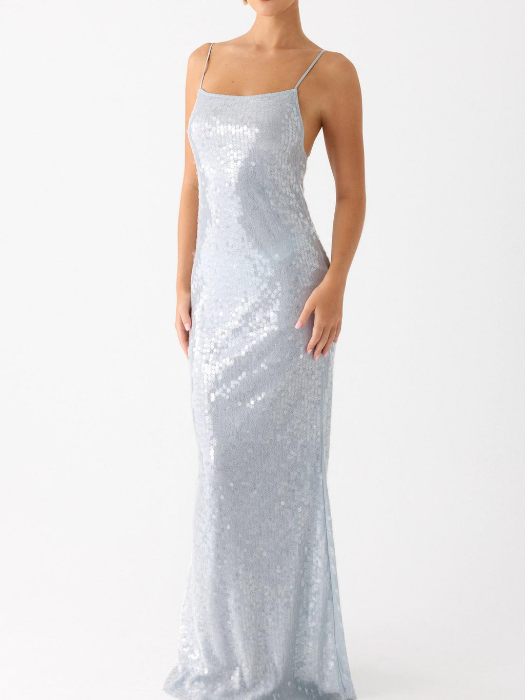 Solo Sequin Maxi Dress - Misty Blue