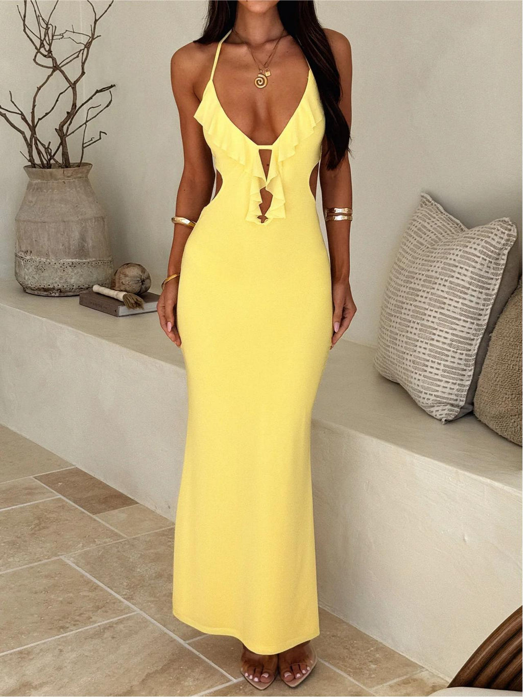 Yellow Zaric Maxi Dress
