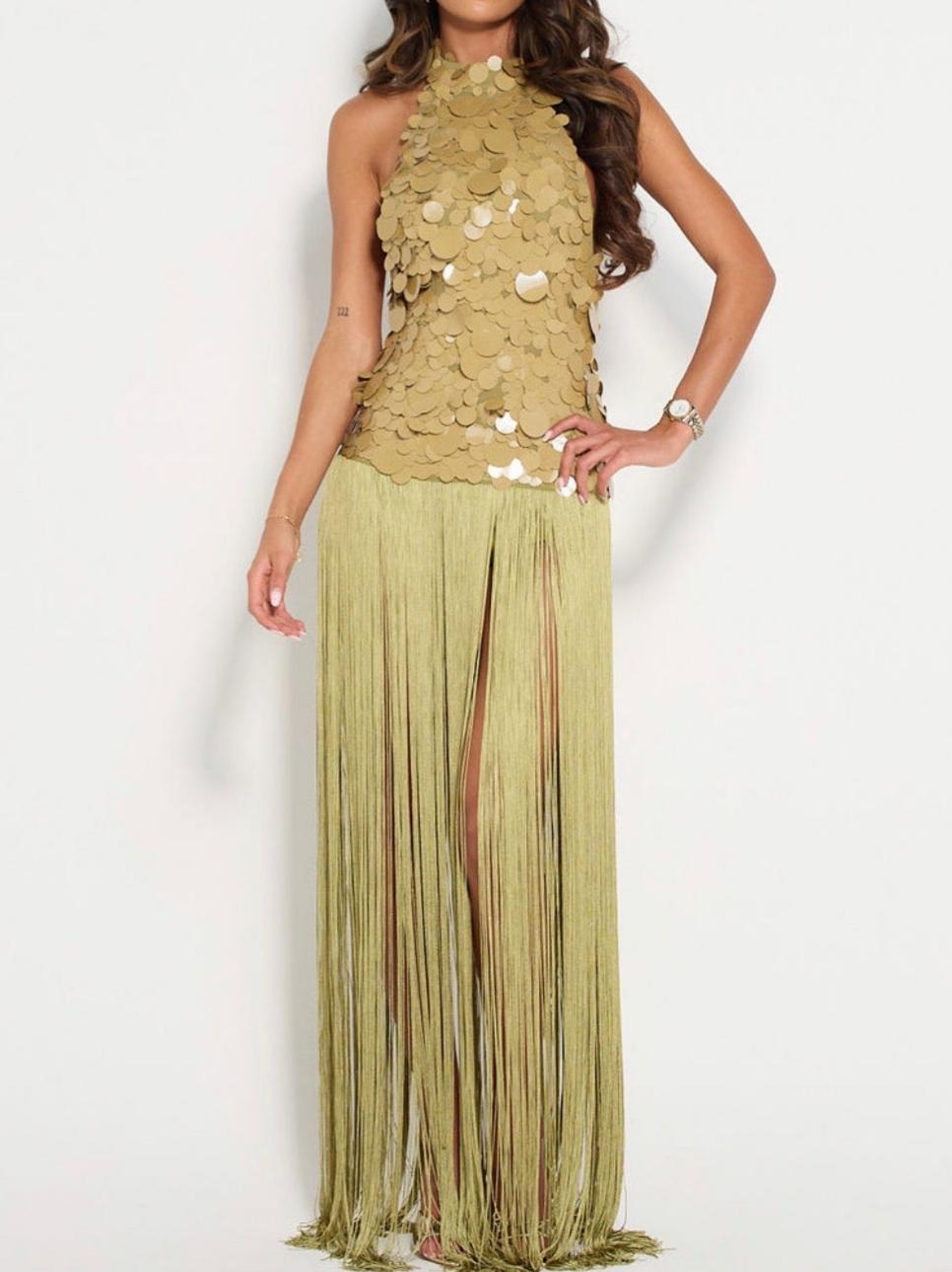 Sequin Fringed Dress