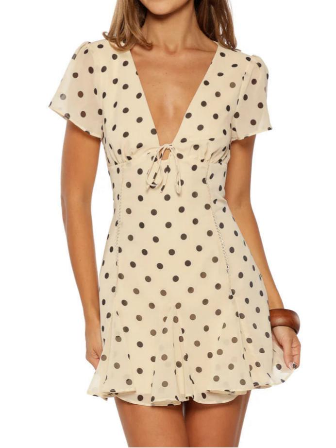 Koda Cream Polka Dot Mini Dress
