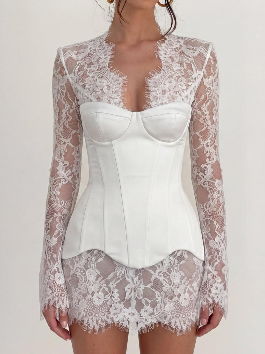 Angelina Lace Mini Dress With Corset