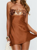 Kaylanie Strapless Sequin Mini Dress