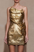 Structured Mini Dress - Gold