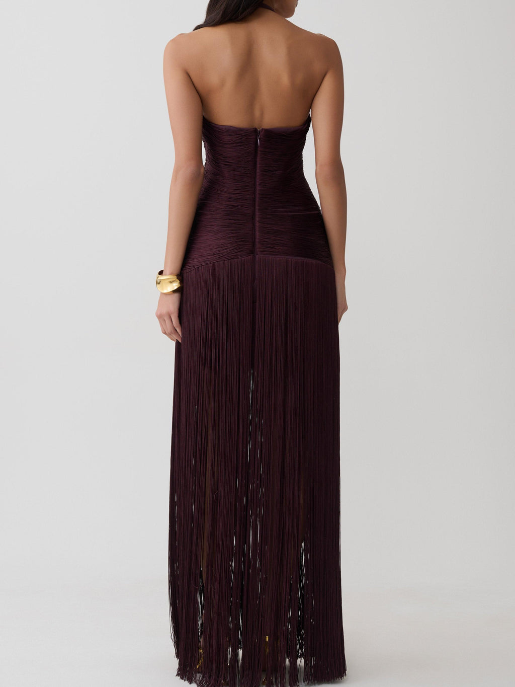 Tiffany Fringe Maxi Dress - Plum